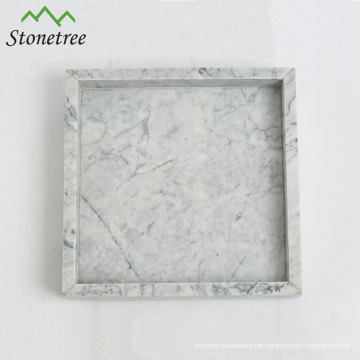 Weißer Marmor-Eitelkeits-Behälter des quadratischen Stein-100% des Natursteins